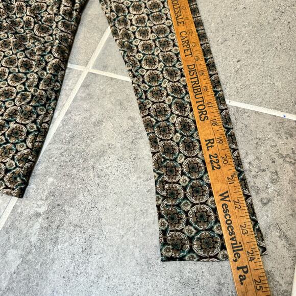 Vintage Y2K 90s Style NY&Co Ruched Mesh Top Brown Medallion Pattern Women's XL - Picture 7 of 14